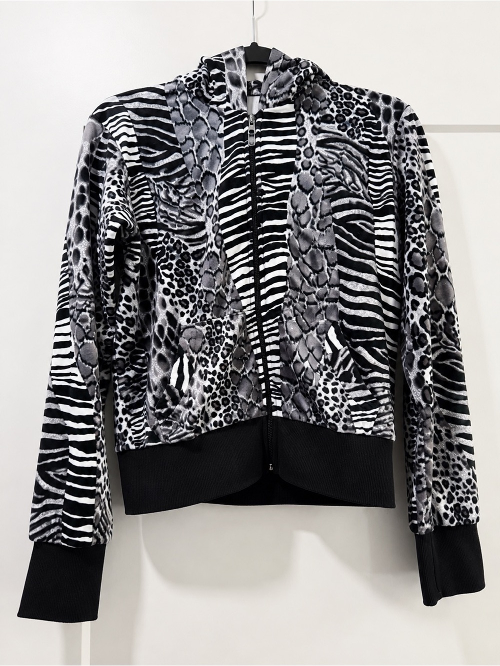 Animal Print Zip-Up Hoodie